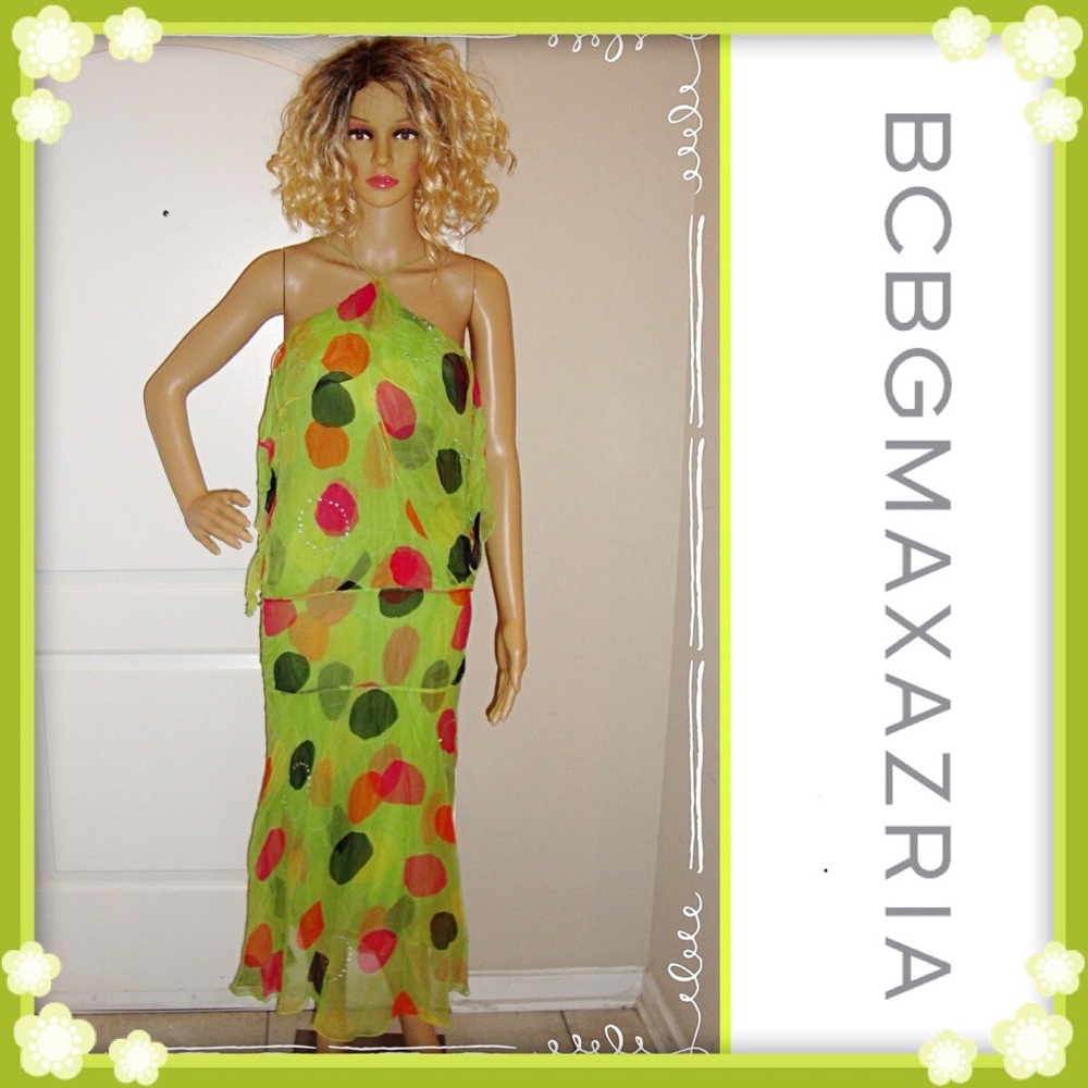 💃 BCBGMaxazria Silk Chiffon Dress Hip Tie. 💃